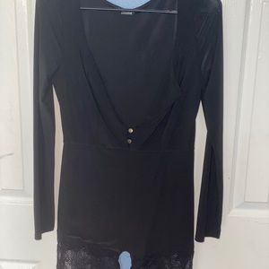 FASHIONNOVA BLACK LACE ROMPER